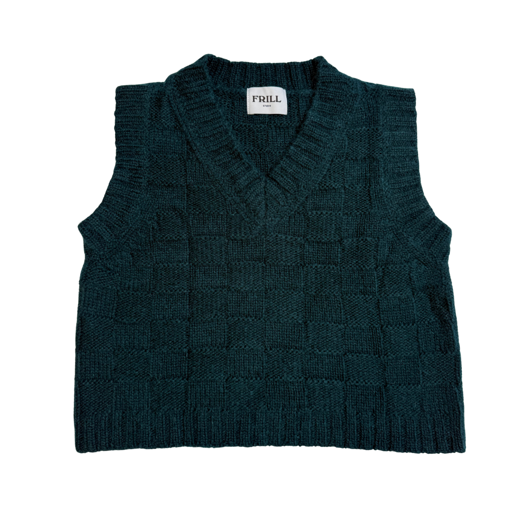 Puzzle Vest - Midnight Green – Frill Studio Puzzle Vest - Midnight Green – Frill Studio